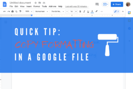 Quick Tip: Copy formatting on Google files